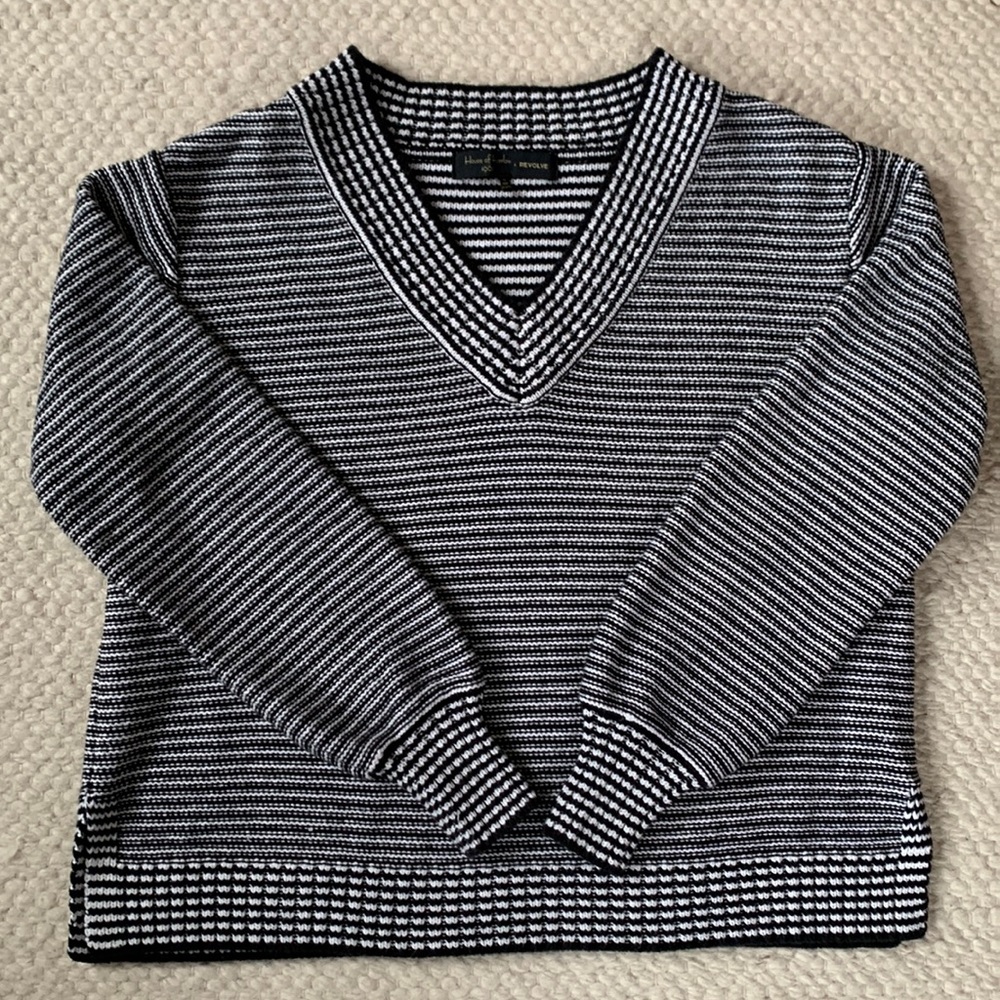 House of Harlow 1960 Revolve V neck striped sweater S